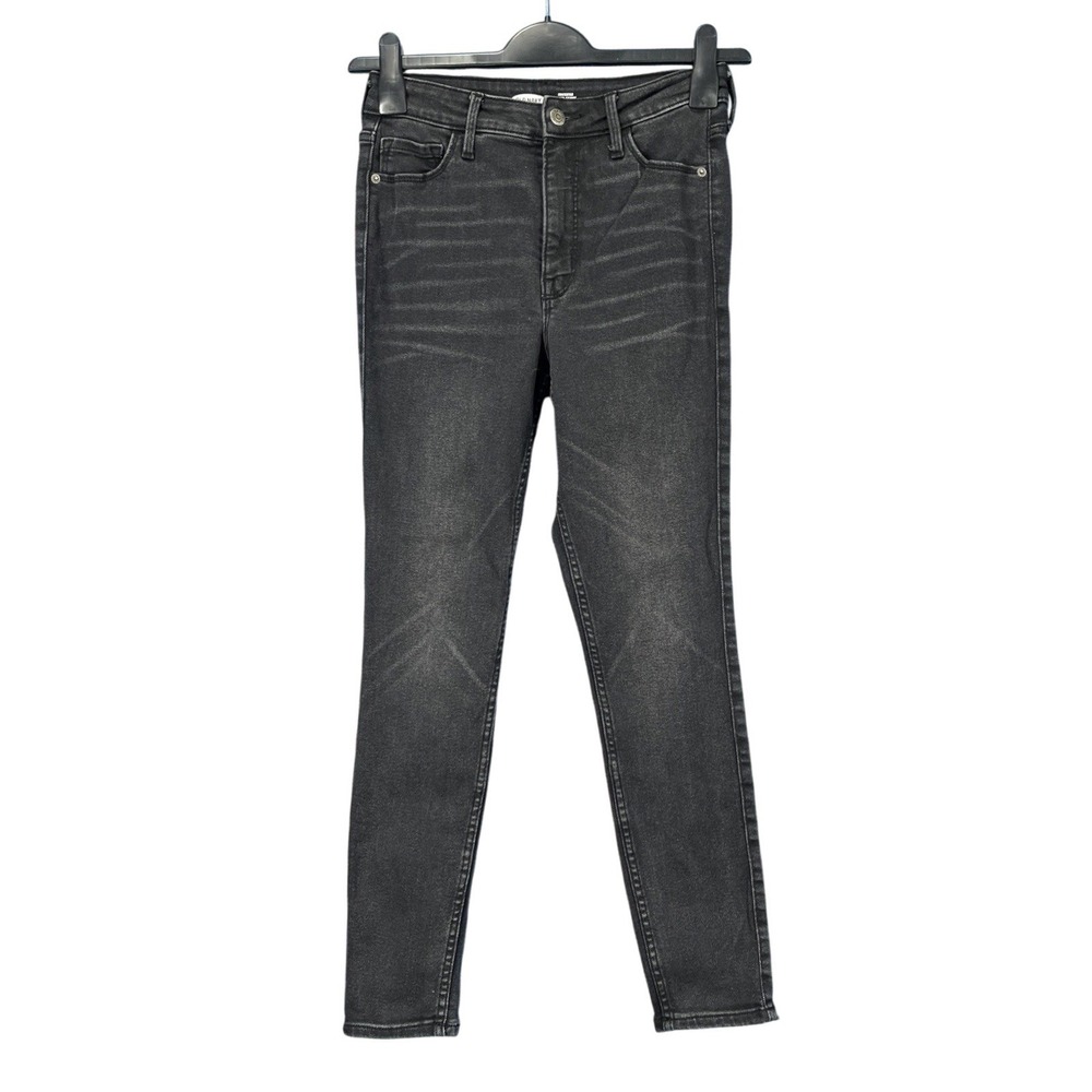 OLD NAVY Rockstar BLACK Stretch Denim EXTRA HIGH RISE Super Skinny JEANS Sz 6